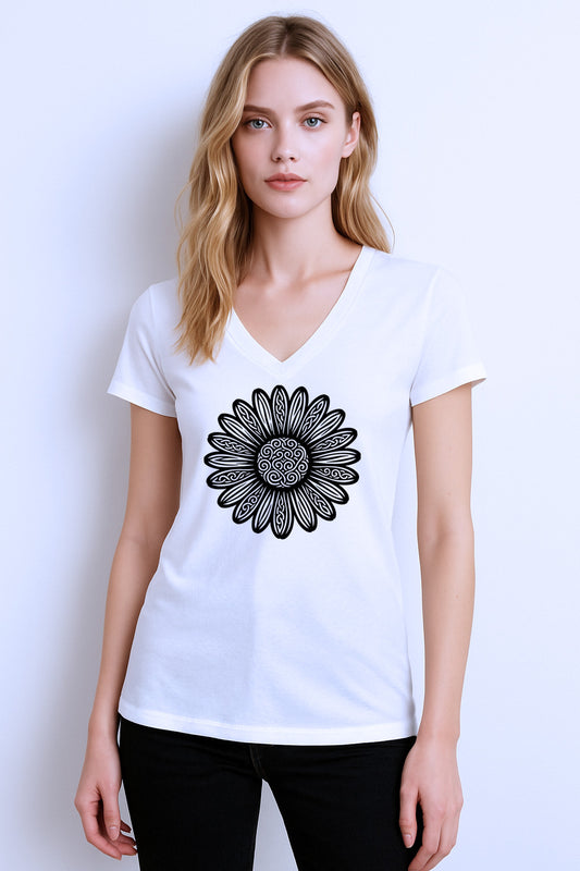 VieKay original cotton daisy V-Neck