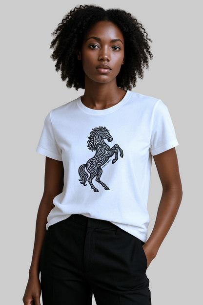 Horse black and white graphic t-shirt by Studio VieKay