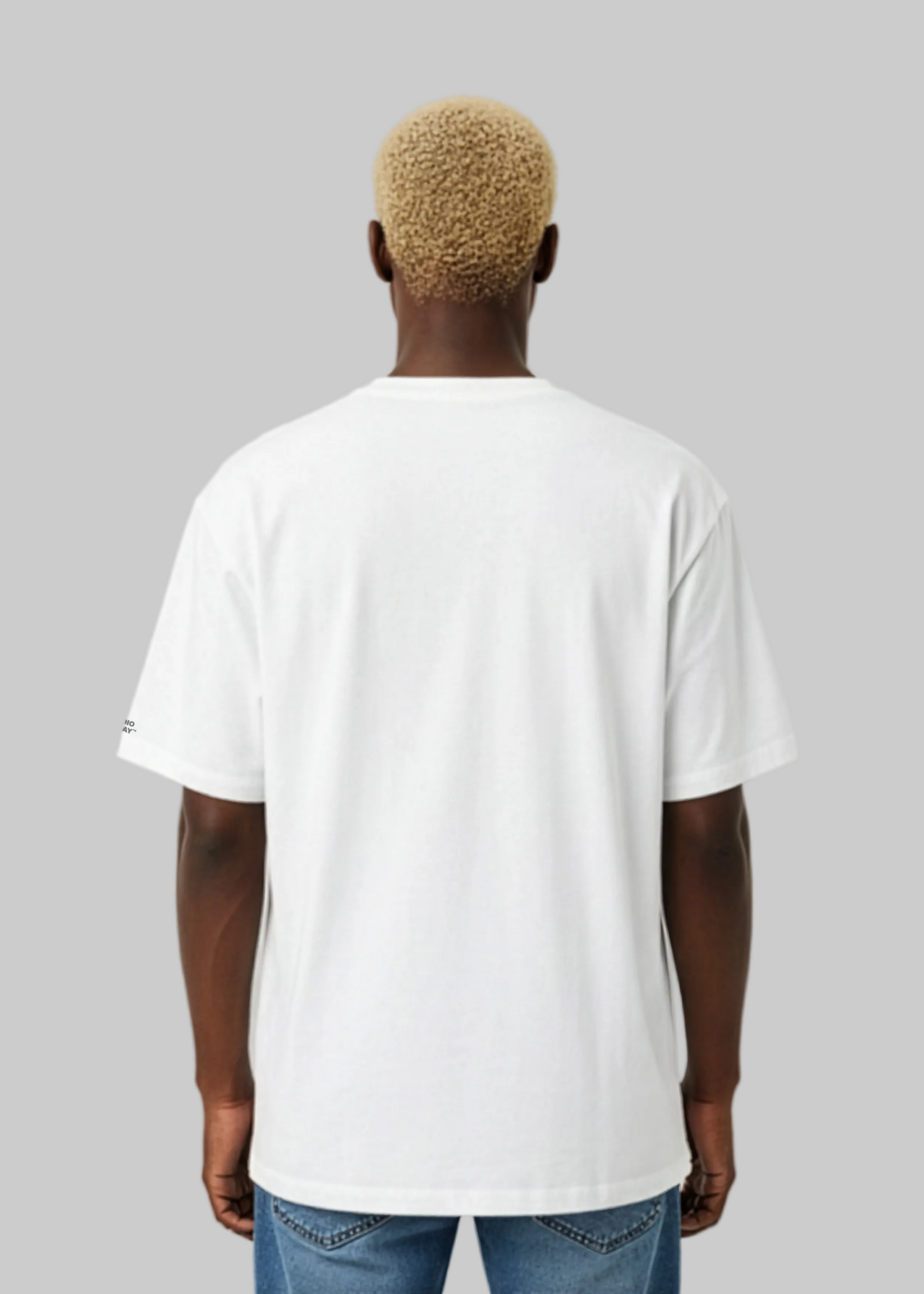Back view of Model wearing Studio Viekay tee.