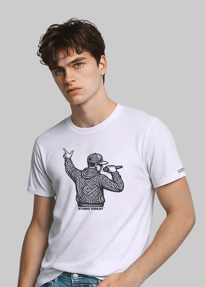 Men’s Hip Hop Graphic T-Shirt black and white graphic t-shirt by Studio VieKay