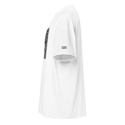 Studio Viekay Camera Engraved Art Box Tee side view showing graphic placement