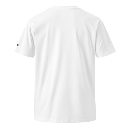 Back comp of the Studio Viekay Formula One Engraved Art Tee showing the clean white silhouette 